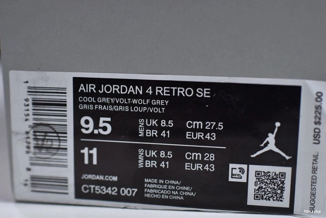 Reps TB Air Jordan SE CT5342-007 4 Neon 0729